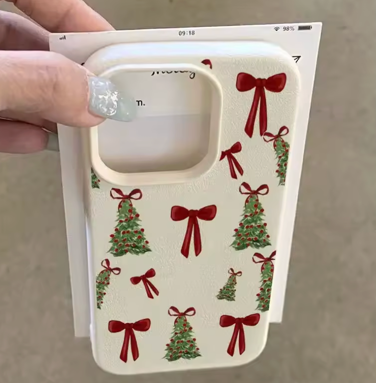 Christmas Tree and Red Bow Phone Case
