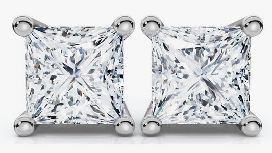 Square Cut Moissanite Earrings