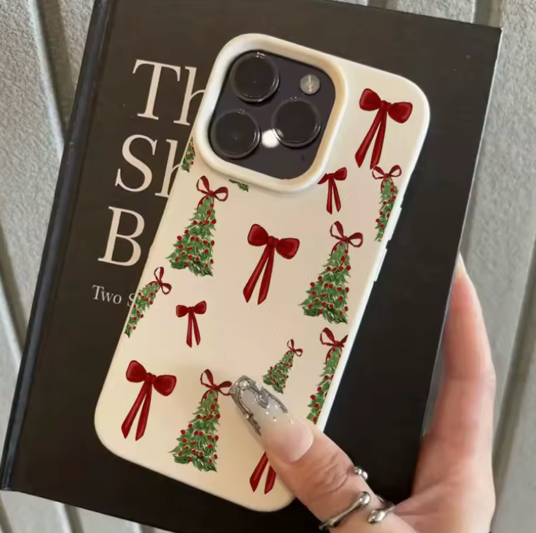 Christmas Tree and Red Bow Phone Case