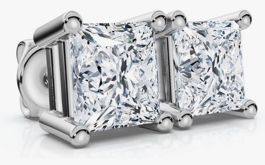 Square Cut Moissanite Earrings